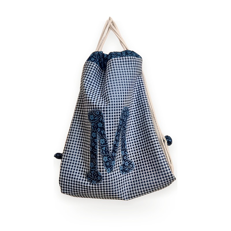 Mochila saco de vichy con inicial | terretabazar