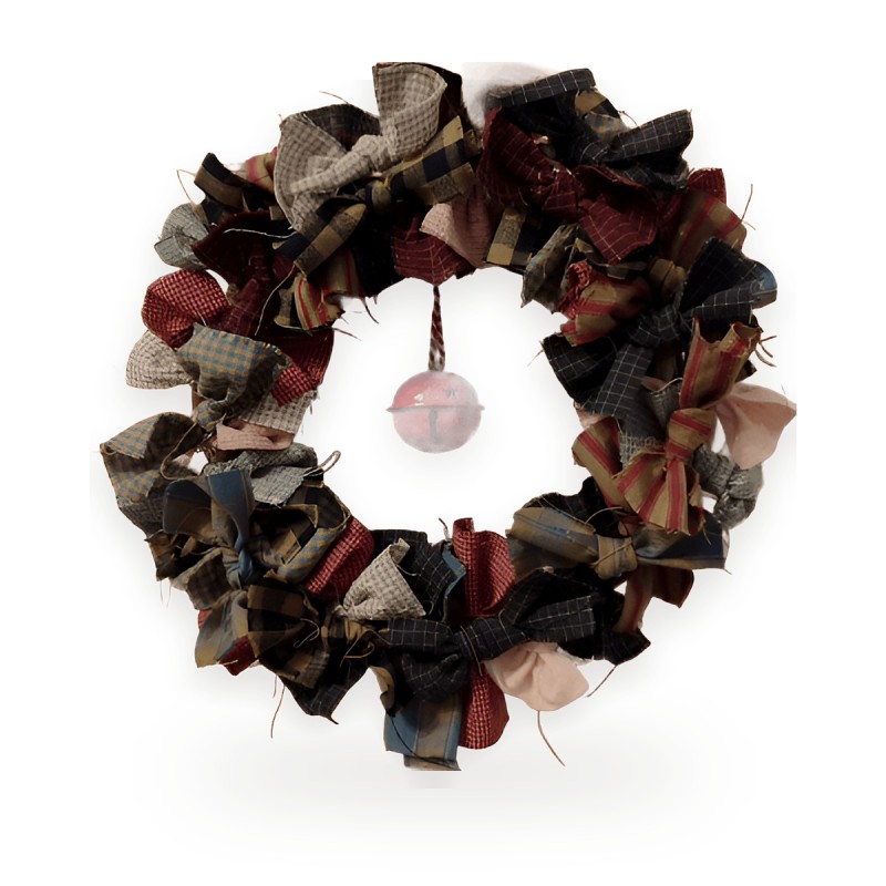 Corona decorativa de retales con cascabel | terretabazar